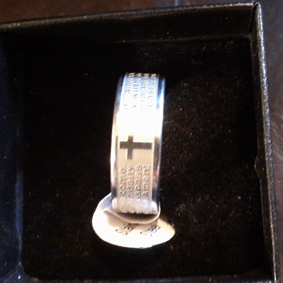 •STAINLESS STEEL•THE LORD’S PRAYER RING •NWT• - Picture 1 of 1